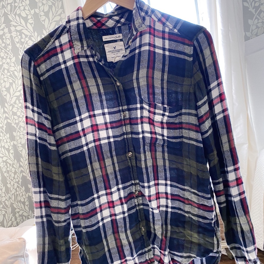 american eagle “boyfriend fit” flannel